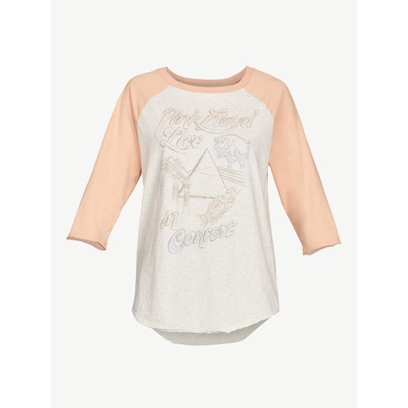 Pink Floyd Live in Concert Logo rock Raglan Official T-Shirt L NWT - Picture 2 of 4